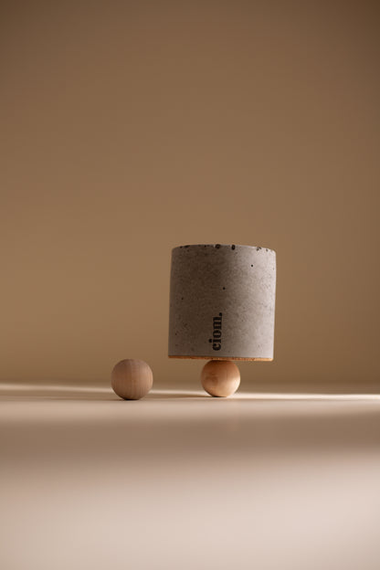 N°01 • Concrete • Soy Candle • Grey • Medium • Wooden Wick