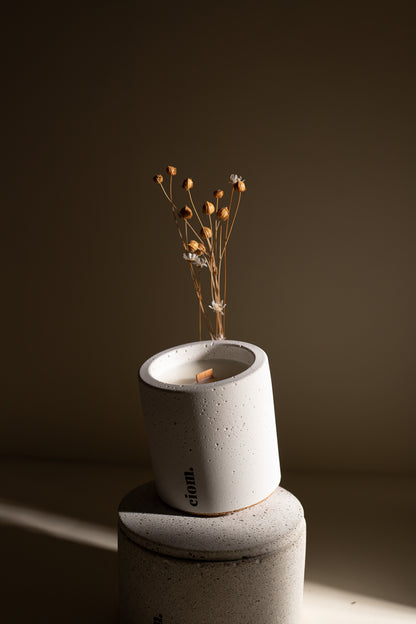 N°10 • Concrete • Soy Candle • White • Medium • Wooden Wick
