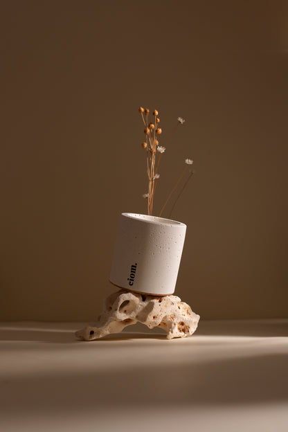 N°07 • Concrete • Soy Candle • White • Medium • Wooden Wick